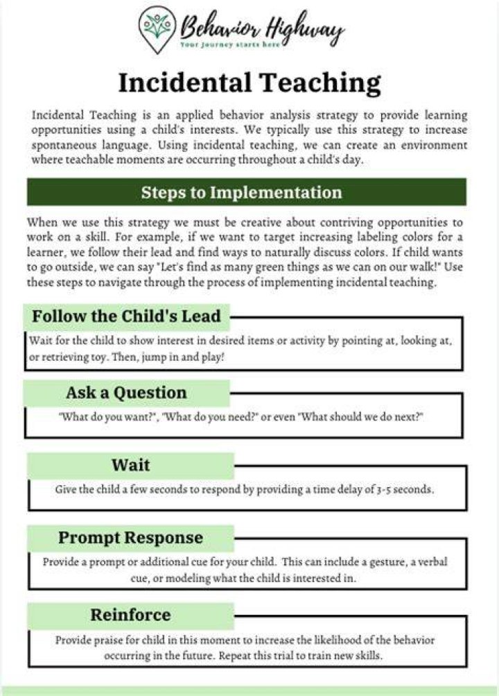 What is incidental teaching?